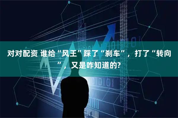对对配资 谁给“风王”踩了“刹车”，打了“转向”，又是咋知道的?