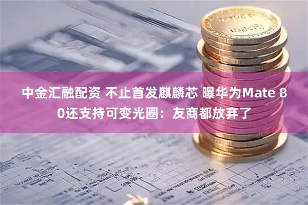 中金汇融配资 不止首发麒麟芯 曝华为Mate 80还支持可变光圈：友商都放弃了
